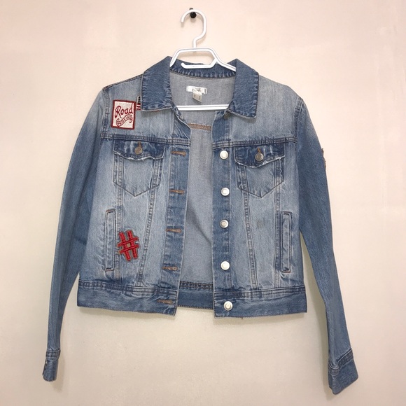 Streetwear Society Denim Blue Patches Crop Jacket - Picture 8 of 16